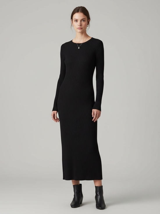 A New Day Dresses & Skirts - A New Day Long-Sleeve Rib-Knit Maxi Sweater Dress
